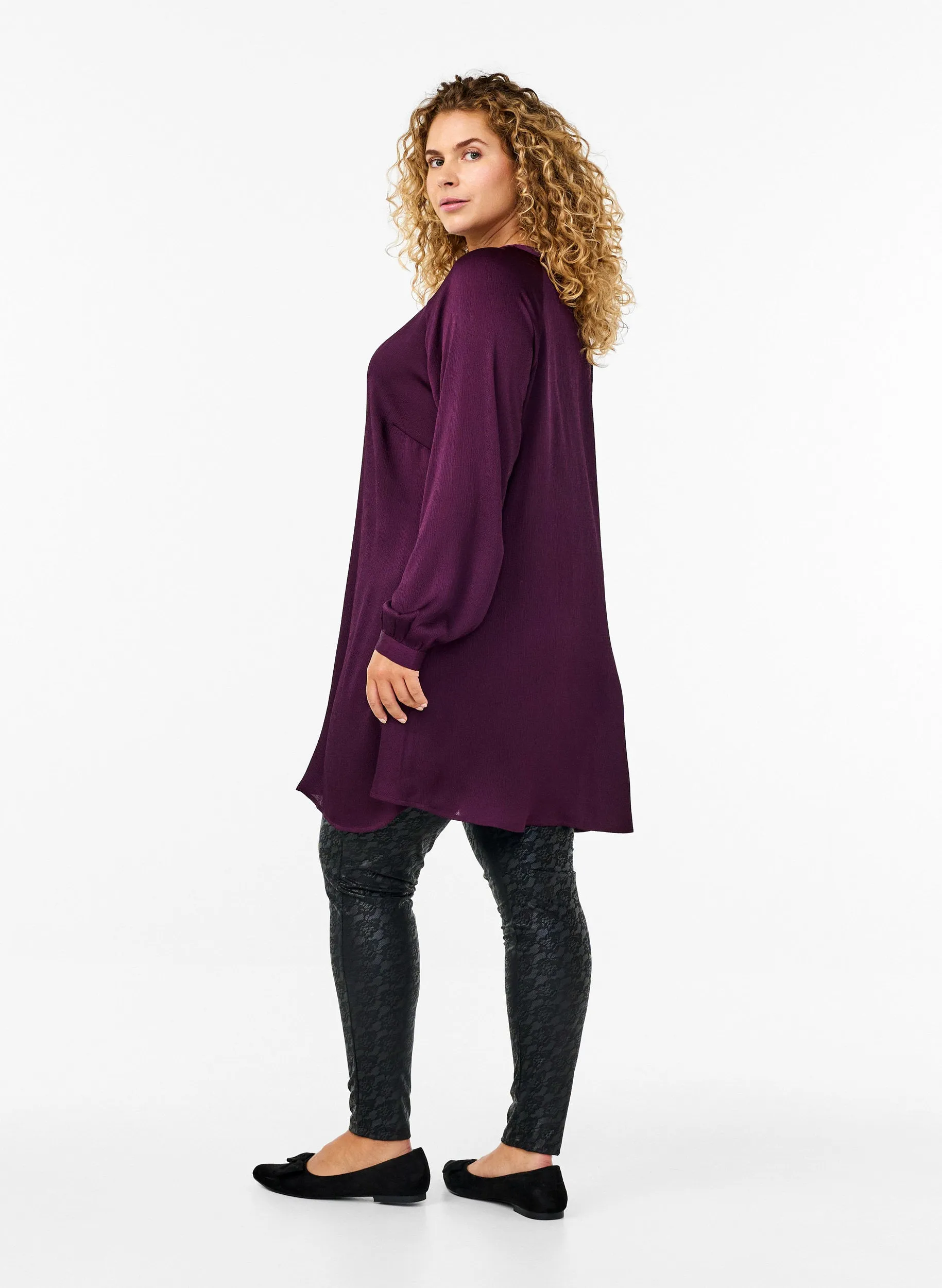 Zizzi Vigga Dress in Deep Purple